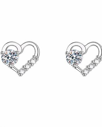 Orecchini a cuore con diamante Moissanite 0.3 ct