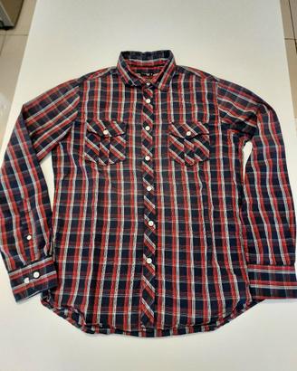 Camicia a quadri da uomo - Rosso/Blu navy - Taglia