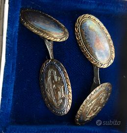 Gemelli antichi Oro 750 18 k Argento 800 nome C G