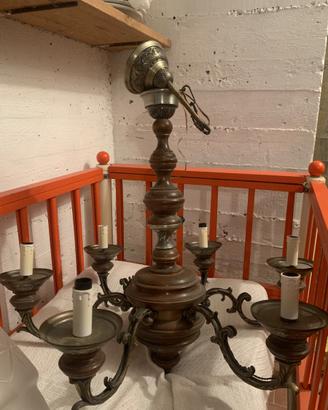 Lampadario in ottone