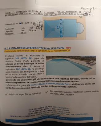 Piscina interrata nuova in panelli d'acciaio
