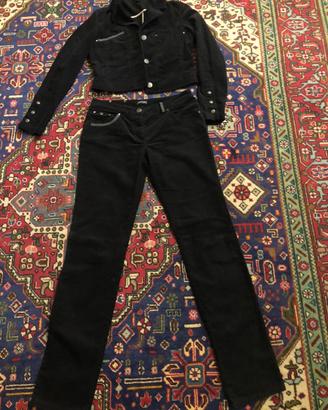 Completo donna in  velluto nero