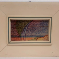 FAUSTO LUZI Fermo 1940 opera 19x11cm dipinto 1972