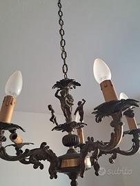 Lampadario vintage in ottone