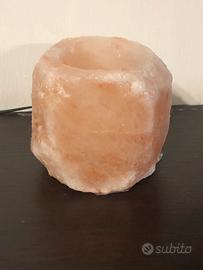 Porta candela in pietra rosa di sale