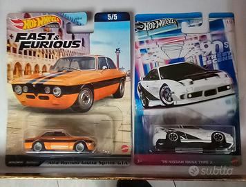 6 modelli Hotwheels 1/64 in blister 
