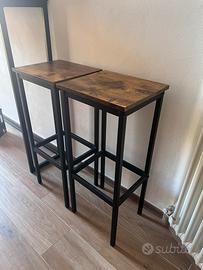 Sgabelli Acciaio e Legno coppia