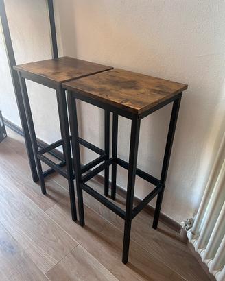 Sgabelli Acciaio e Legno coppia
