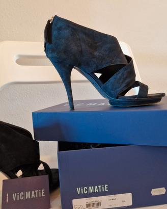 Sandalo  vicmatie' camoscio blu