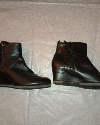 Geox stivaletti donna vera pelle nera morbida 38