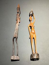 STATUETTE AFRICANE ORIGINALI IN LEGNO DI EBANO