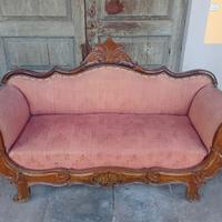 Divano antico originale 800 in legno intagliato