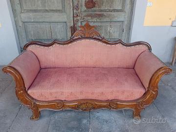Divano antico originale 800 in legno intagliato