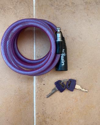 Antifurto accessori bici 100 con chiavi viola