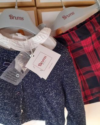 coordinato bimba short, cardigan, camicetta