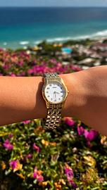 Seiko vintage orologio dorato quarzo unisex