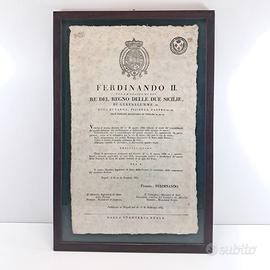 Decreto ufficiale su carta antica filigranata 1859