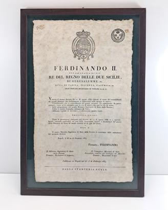 Decreto ufficiale su carta antica filigranata 1859