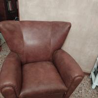 COPPIA DI POLTRONE IN PELLE DI DESIGNER ANNI 80