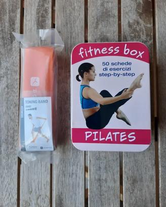 Set banda elastica da fitness e box pilates