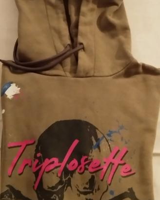 FELPA TRIPLOSETTE 777 verdone con cappuccio 
