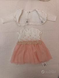 Abito bambina con coprispalle 6-9 mesi