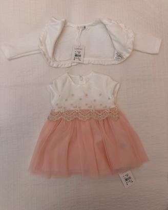 Abito bambina con coprispalle 6-9 mesi