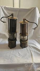 2 Lampade minatore Davy sicurezza vintage