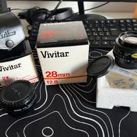 Vivitar 28mm f/2.8 e Teleconverter 2X C/Y - Nuovi