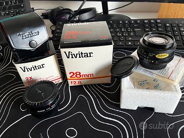 Vivitar 28mm f/2.8 e Teleconverter 2X C/Y - Nuovi