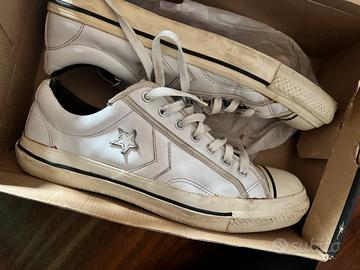 Converse bianche in pelle