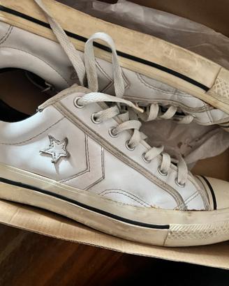 Converse bianche in pelle