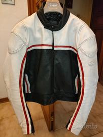 giacca in pelle vintage moto taglia 50