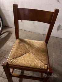 Set di sedie in legno e paglia di riso