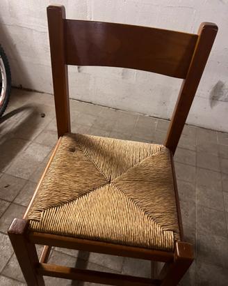 Set di sedie in legno e paglia di riso
