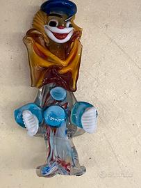 Pagliaccio in vetro di Murano anni 50