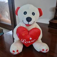 peluche orsetto bianco con cuore 