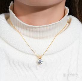 Collanina in argento  e moissanite