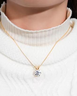 Collanina in argento  e moissanite