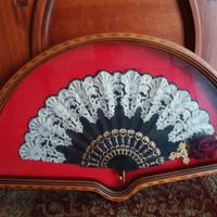 Teca Ventaglio in cornice in mogano Artigianato