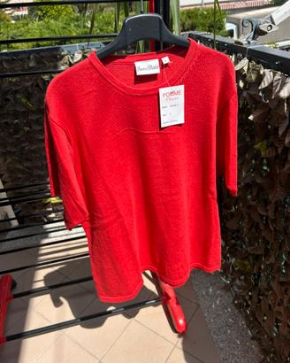 T-shift donna, colore rosso, nuovo con cartellino