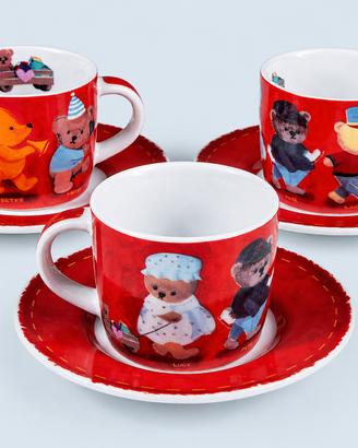 3 Tazzine Fontebasso Teddy Bear 100° anniversario