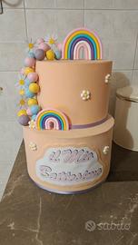 Torta scenografica arcobaleno