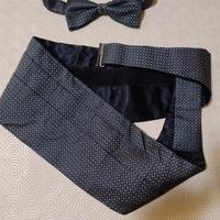 Fusciacca con papillon fiocchino nero grigio scuro