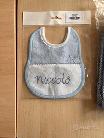 Ricamo punto croce bavaglini asciugami zainetti