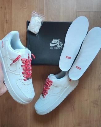 Sneakers basse SupremexNike Air Force 1 bianche/38