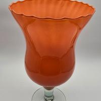 Grande coppa in vetro opalino arancione