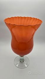 Grande coppa in vetro opalino arancione