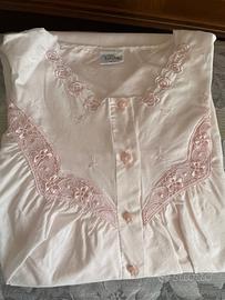 Camicia da notte cotone rosa - Gloria Baroni
