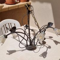 Coppia di Lampadari in Ferro Battuto